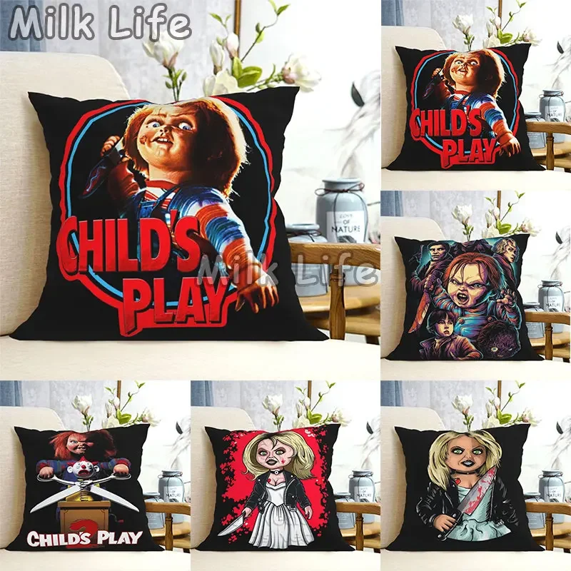 Bride Of Chucky 3D Cover Cartoon Pattern Linen Pillow Cover Sofa Accessories Decor Throw Pillows Home Decoration Pillowcase