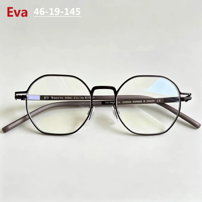 

Germany Brand Eyeglasses Men Women Square Irregular Glasses Frame Handmade Screwless Thin Rim Eyewear Ultralight 7g Spectacles