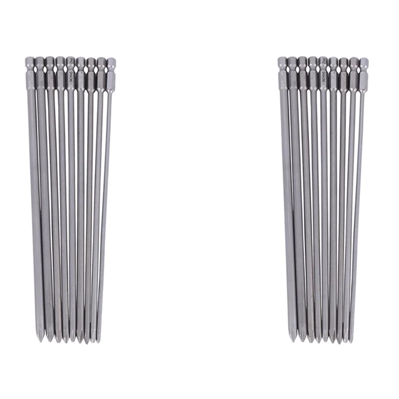 A77I 18 قطعة 1/4 بوصة 200 مللي متر Ph1 Ph2 فيليبس المغناطيسي طويل عرافة الصليب رئيس مفك بت S2 الحفر الكهربائية قرص الطاقة أدوات #2