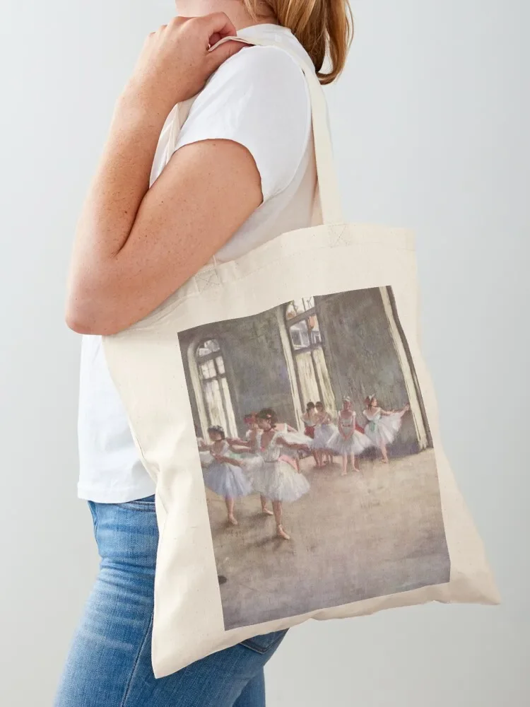 Edgar Degas French Impressionism Oil Painting Ballerinas Rehearsing Dancing Tote Bag Candy bags Canvas bag Tote Bag