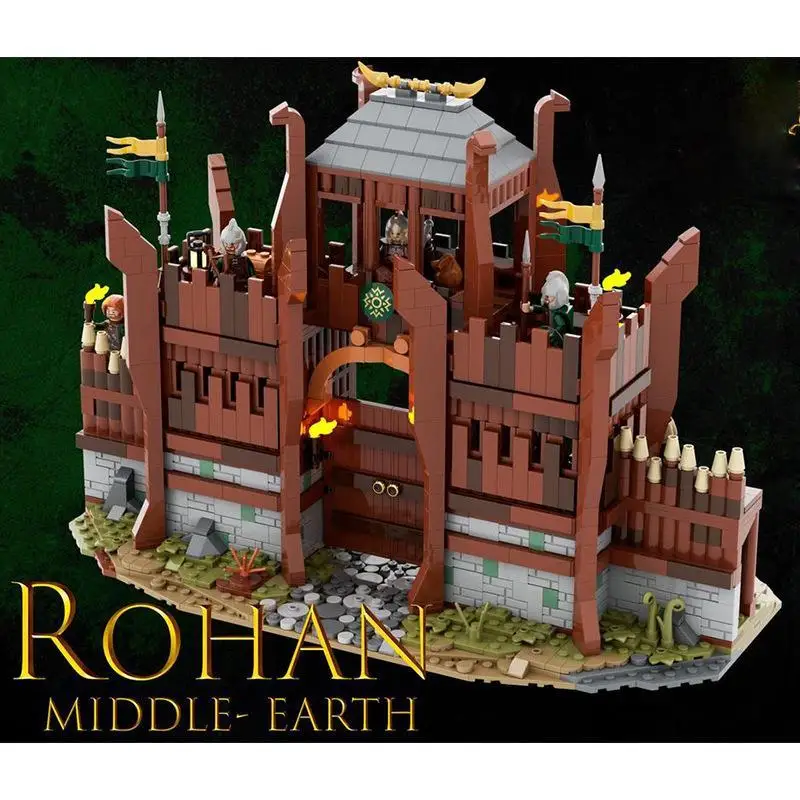 MOC 139386 The Rings Movie UCS Building Blocks Golden Hall Gates And House Technology Bricks Model Toys for Kids Christmas Gifts