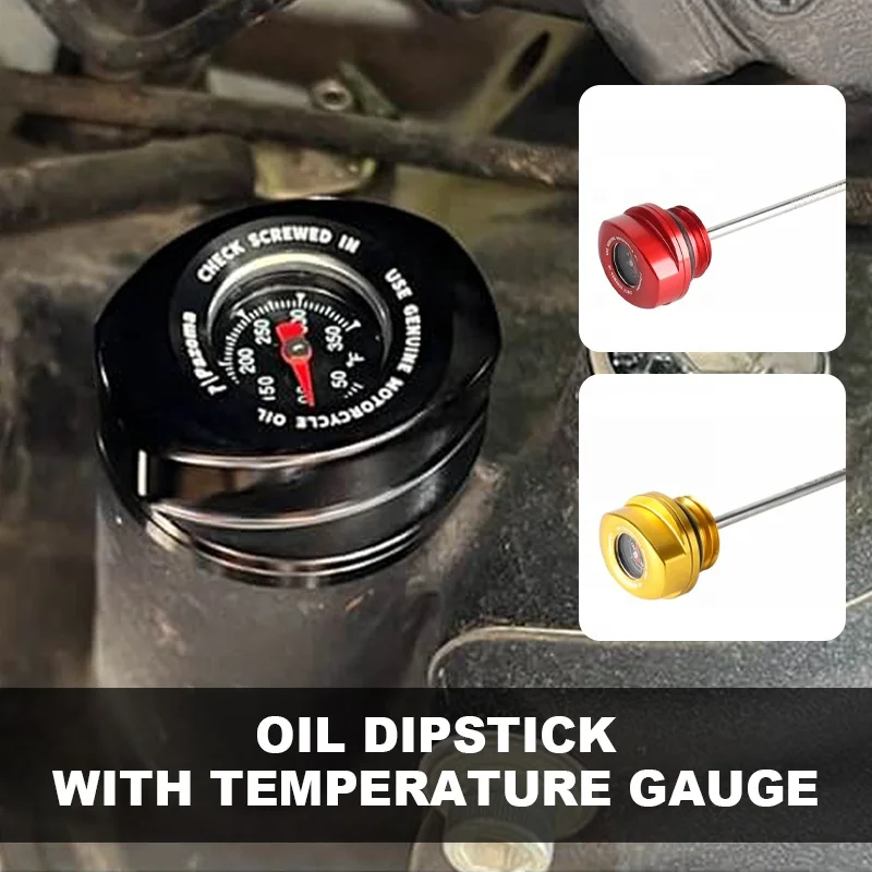 ก้านวัดระดับน้ำมันพร้อมมาตรวัดอุณหภูมิสำหรับรถมอเตอร์ไซค์ทัวริ่งโร้ดไกลด์/สตรีทไกลด์และอิเล็คตร้าไกลด์ ปี 2017-2024 อุปกรณ์เสริมสำหรับรถมอเตอร์ไซค์