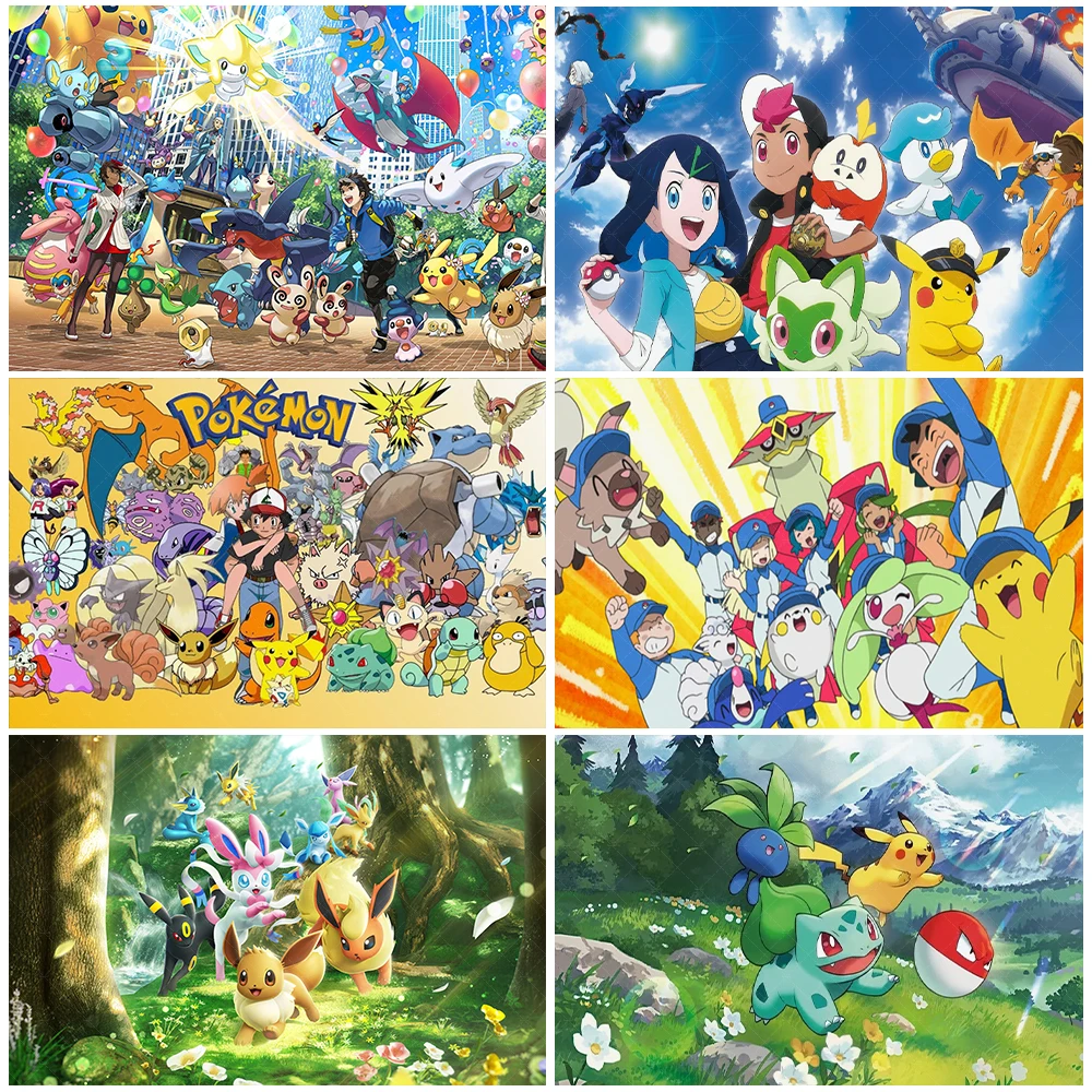 

Pokémon Pikachu Pocket Monster Backdrop Birthday Party Decorations Baby Shower Supplies Room Decor Photo Studio Props Kid Gifts