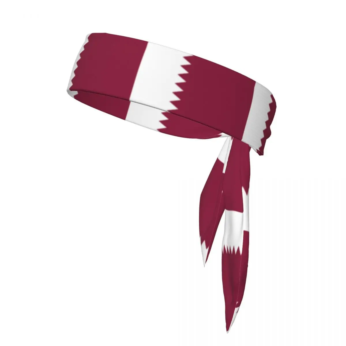 Qatar Flag Head Tie Sports Headband Athlete Sweatbands Head Wrap For Working Out Running Yoga