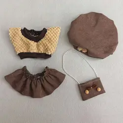 20cm Cotton Doll Lovely Princess Dresses Plush Dolls Clothes Dresses Skirt Decoration Skirt With Cartoon Headband Accessories