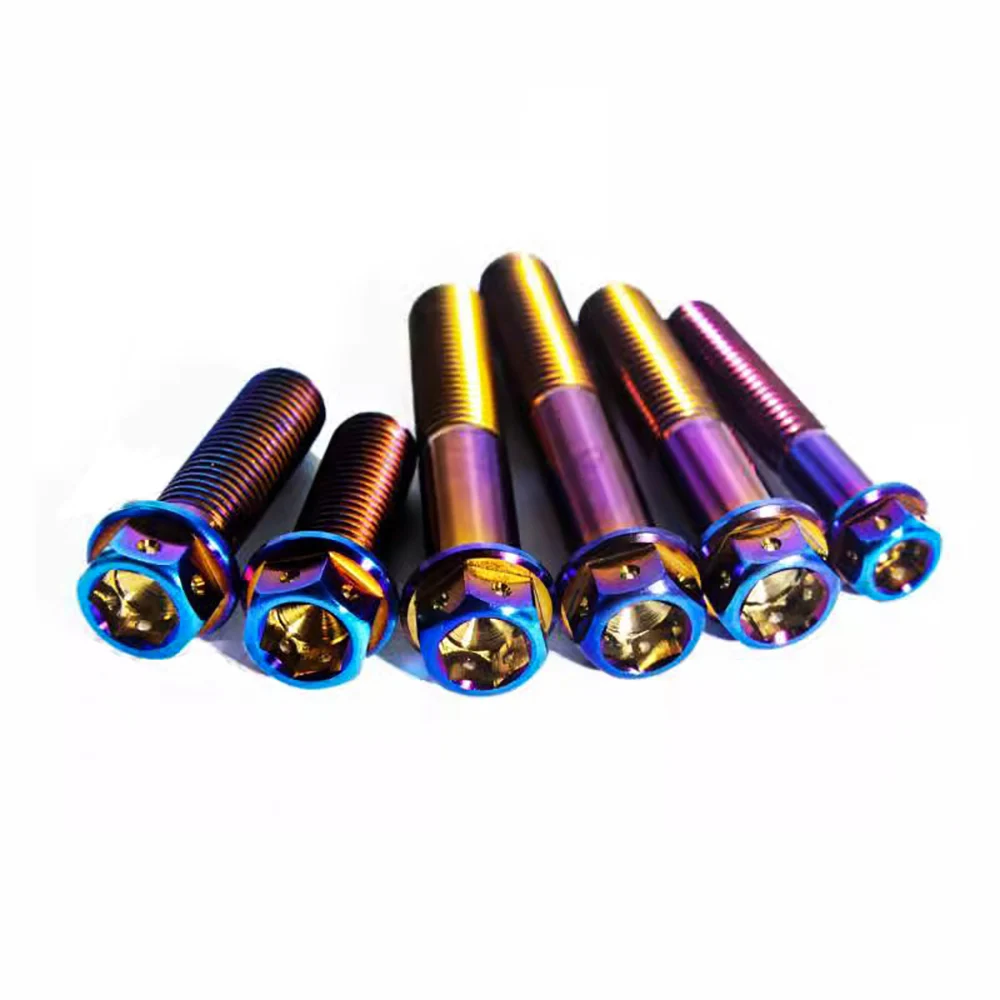 التيتانيوم الترباس M8 M10x 15 20 25 30 35 40 45 50 55 60 65 70 75 مللي متر شفة الداخلية مسدس رئيس مسامير للدراجات النارية الفرامل الفرجار