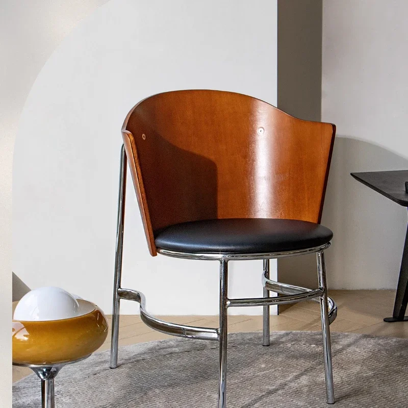 

Relaxing Steel Fancy Chair Designed Italian Brown Lounge Nordic Dining Chairs Accent Hotel Modern Cadeira Home Furniture