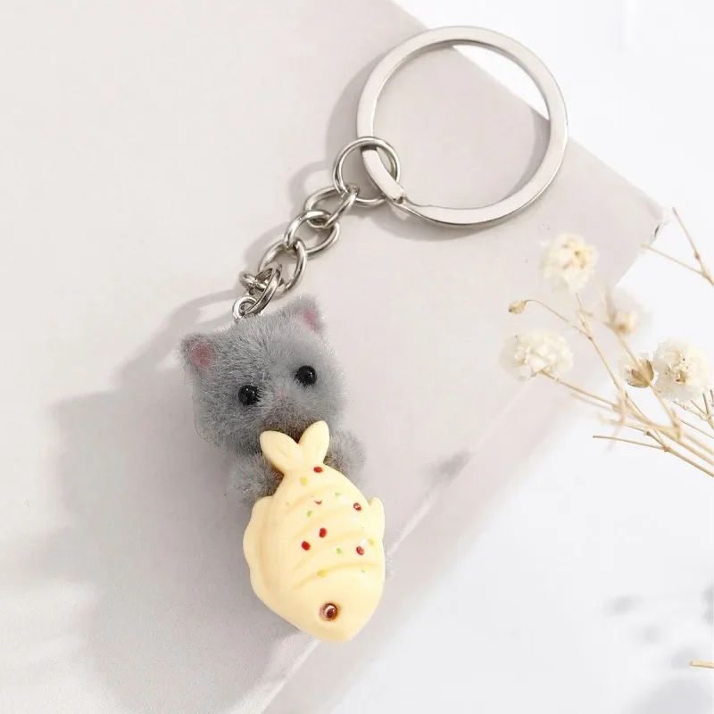 Porte-clés flocage chat dessin animé 3D, porte-clés chat Kawaii, porte-clés animal, équivalent voiture, bijoux à bricoler soi-même, cadeaux souvenirs pour femmes et hommes, 1PC, prédire