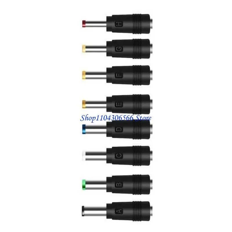 02DD DC5.5x2.5mm Converters 8pcs Laptops Charging Adapters Car Power Adaptors Tips