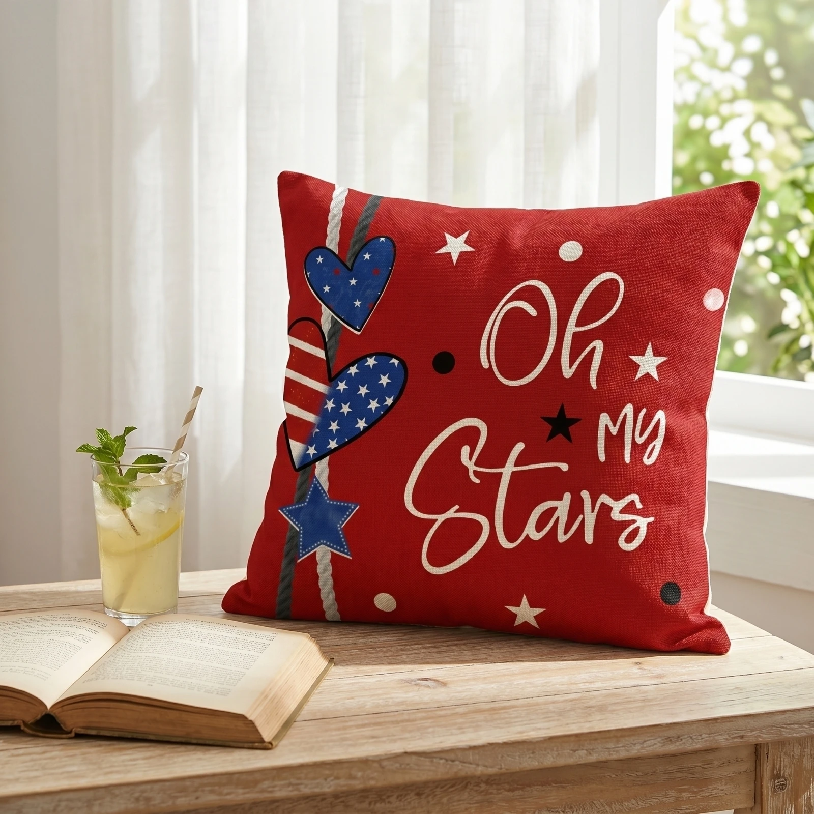 Pillow Covers Independence Day Stars Stripes Print Cushion Covers Home Car Throw Pillow Cases 4th July Party Decorations