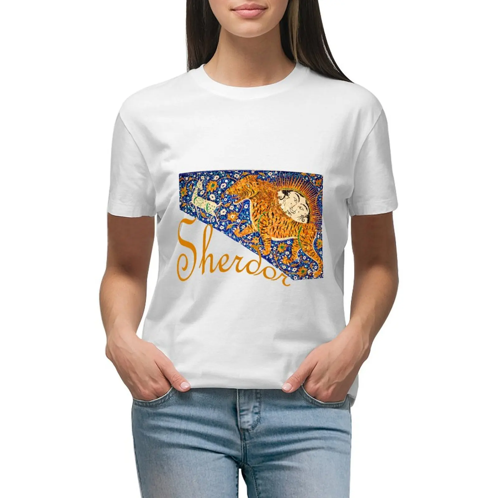 

Sherdor Style Registan Square design. T-shirt oversized anime clothes western t shirts for Women