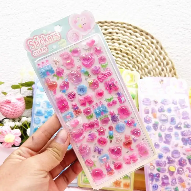 漫画フルーツ動物 3D レリーフステッカー クリエイティブキュートな美的ステッカー DIY 電話ケースジャーナル楽しいファッションデコレーションステッカー