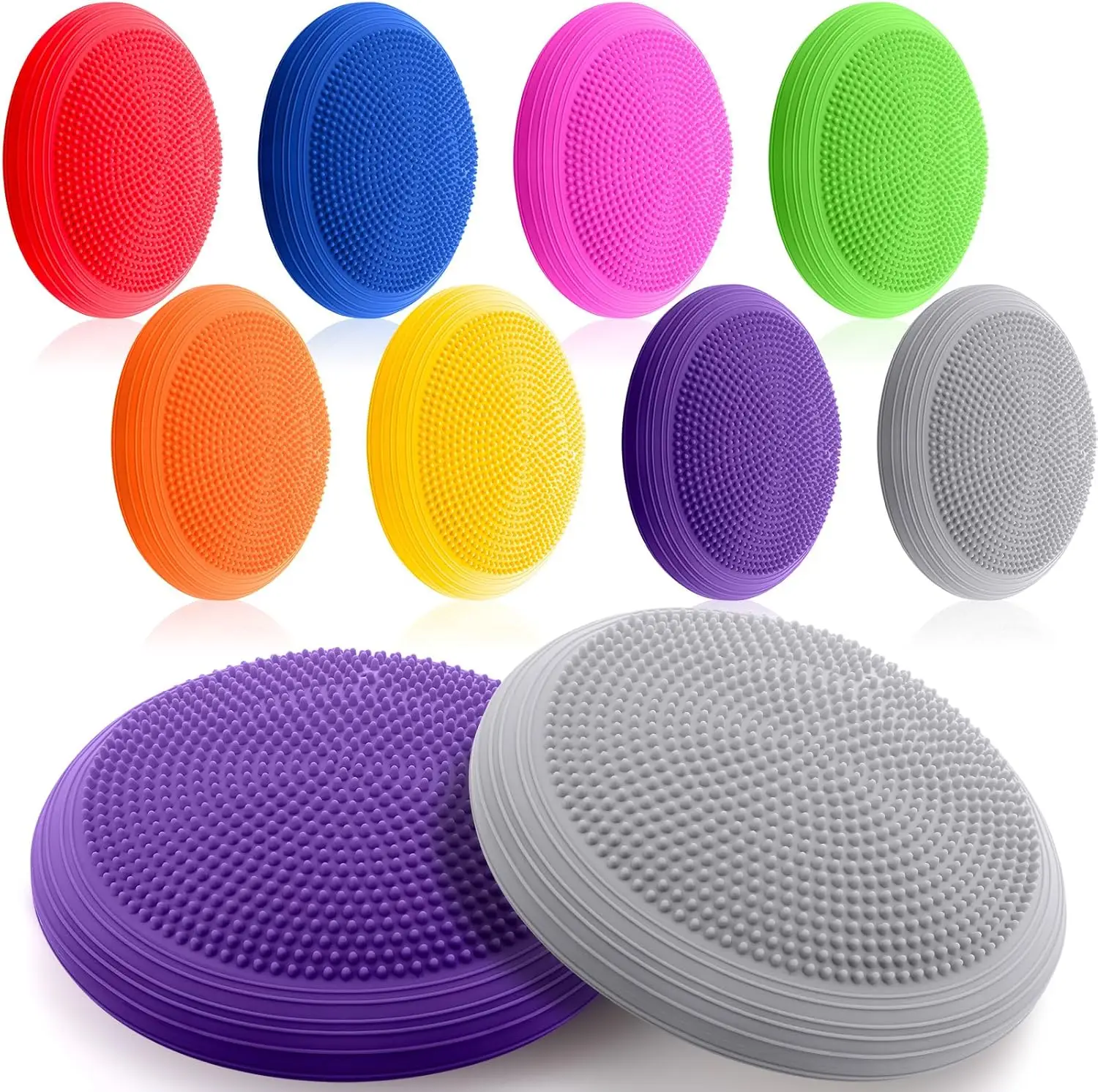 8 Pcs Inflated Wiggle Seat, Sensory Seat, Flexible Balance Board, for Physical Exercise, Improving Posture, Home and Office Use