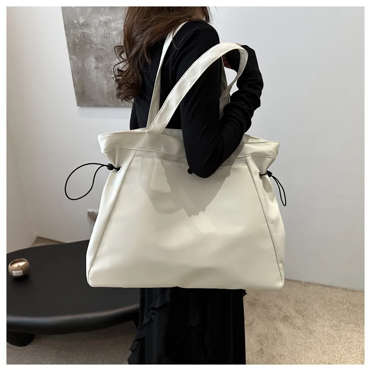 Canvas-Nylon-Tragetasche mit Kordelzug, große Kapazität, Handtasche, Alltagstasche, lässige Handtaschen, Umhängetaschen für Frauen, Arbeit, Pendeln – Detail 15