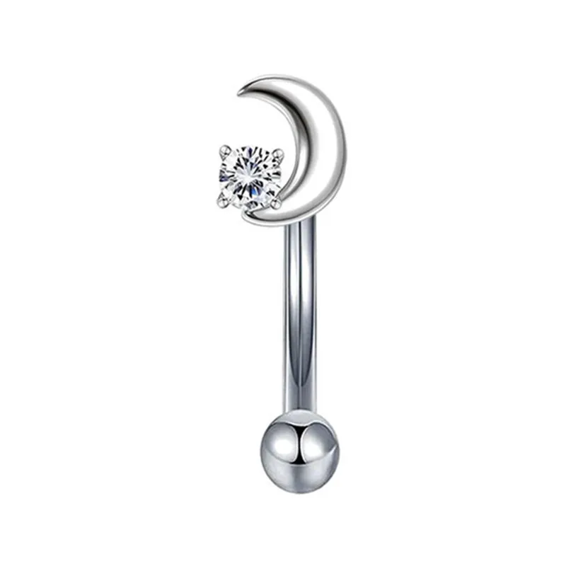 Curved Barbell Eyebrow Piercing Earring, Tragus Stud
