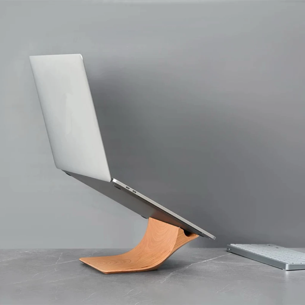 Suitable for Apple macbook notebook stand, wooden height-enhancing stand minimalist light luxury