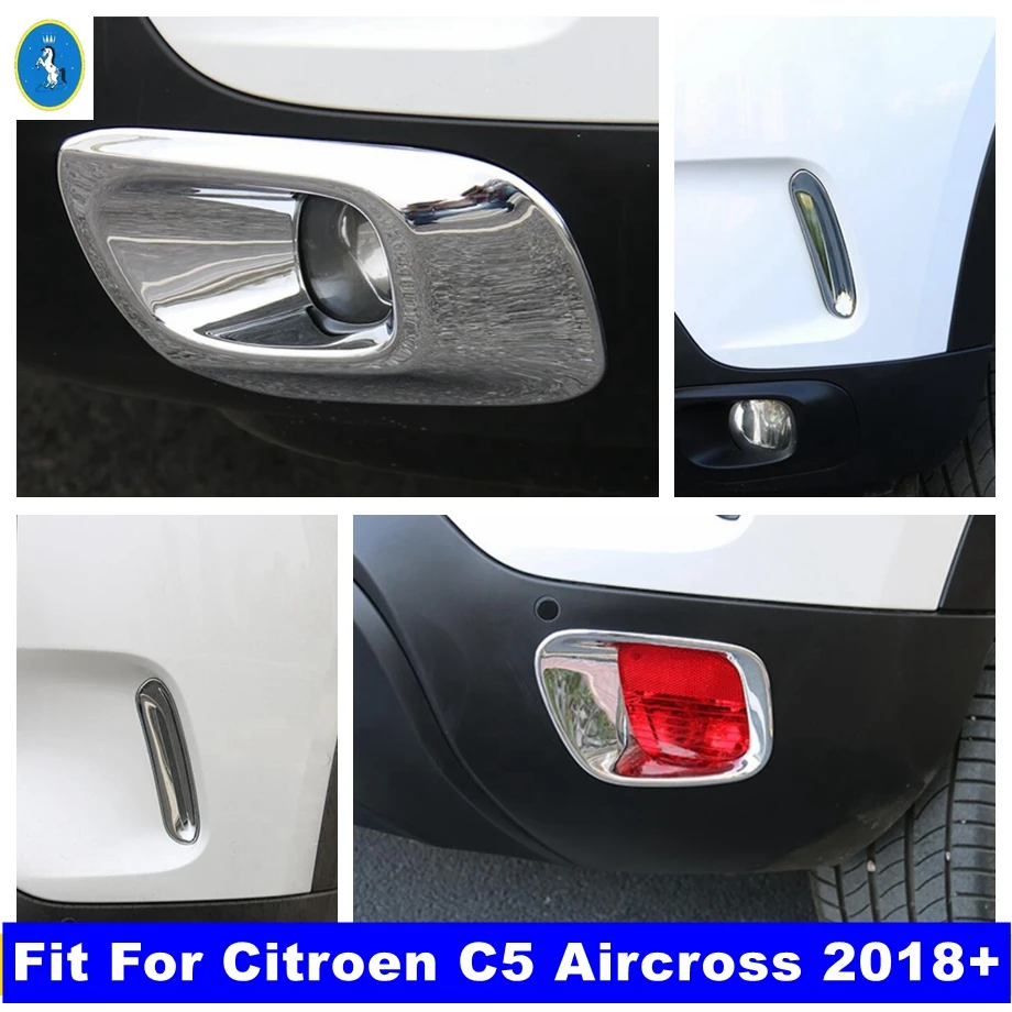 

Shiny Front Rear Bumper / Air AC Tail Fog Lights Eyebrow Decor Frame Cover Trim For Citroen C5 Aircross 2018 - 2024 Accessories