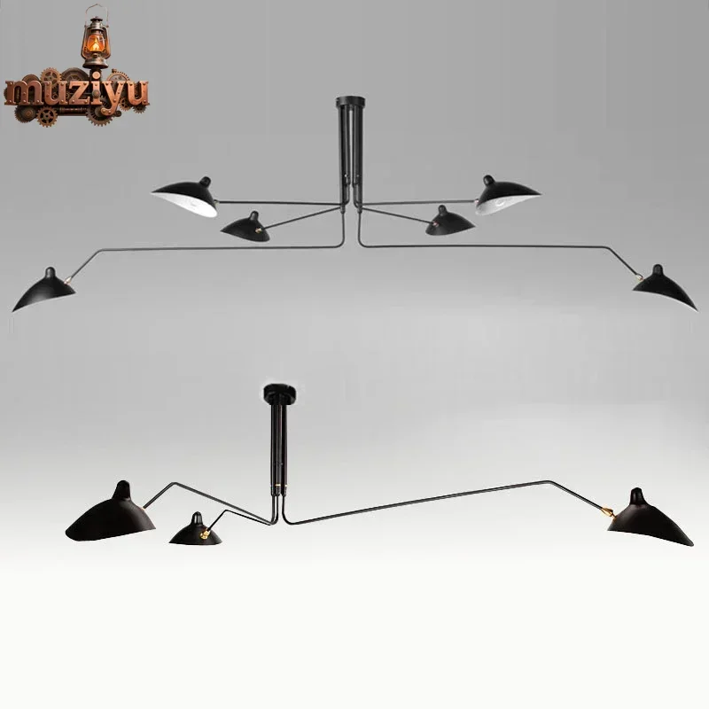

Muziyu Modern Ceiling Lamp Nordic Spider Pendant Light Multi 3/6heads for Living Room Bedroom Black Luminaire Home Decor