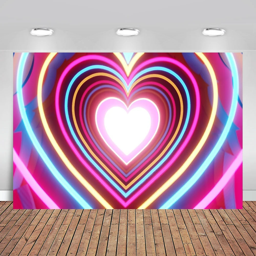 Valentine's Day Photography Backdrop Love Heart Backdrop Mother's Day Birthday Wedding Party Banner Decor Photo Studio Props