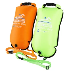 PVC Swimming Bucket Dry Bag Tow Float Dry Bag Double Air Bag Waterproof Double AirBags For Swimming Pool Open Water Sport Tools