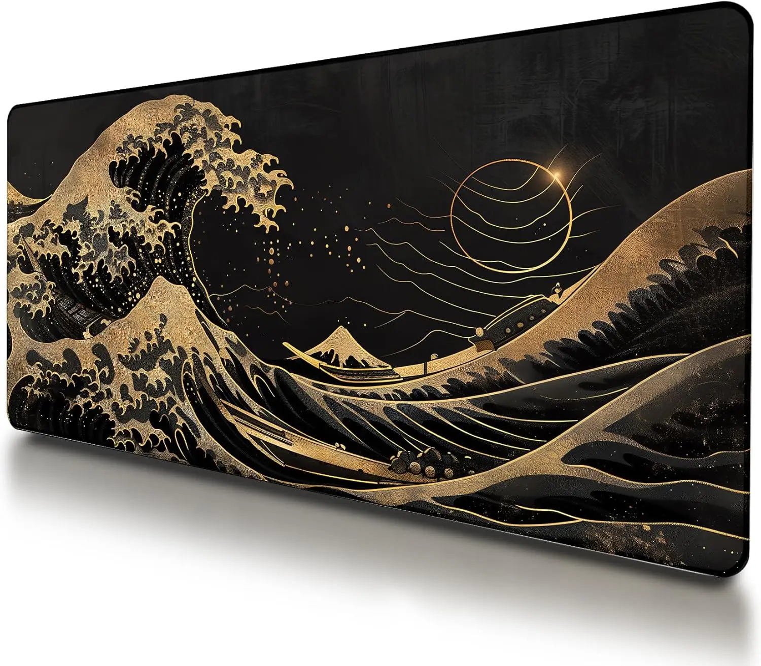 tapete-de-mouse-com-ondas-do-mar-japonesas-pretas-e-douradas-–-a-prova-d'agua-antiderrapante-com-bordas-costuradas-para-jogos-e-escritorio