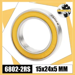 6802-2RS Stainless Bearing 15*24*5 mm ( 1 PC ) ABEC-3 6802 RS Bicycle Hub Front Rear Hubs Wheel 15 24 5 Ceramic Balls Bearings