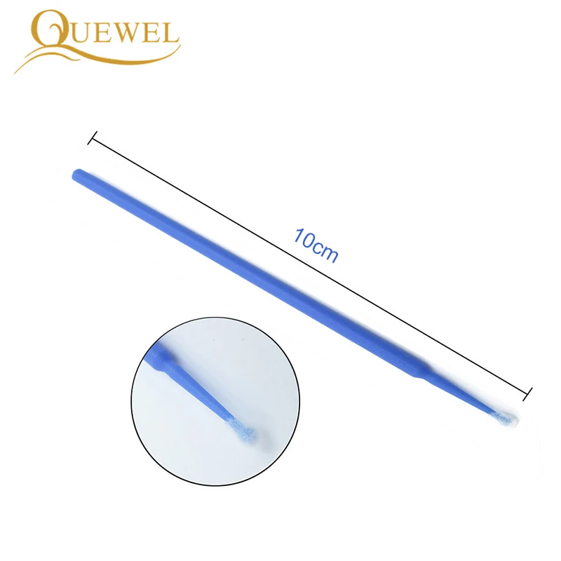 Quewel eye lash extensão micro escovas descartáveis 100 pçs/saco durabl maquiagem pincel aplicadores individuais rímel remoção ferramentas