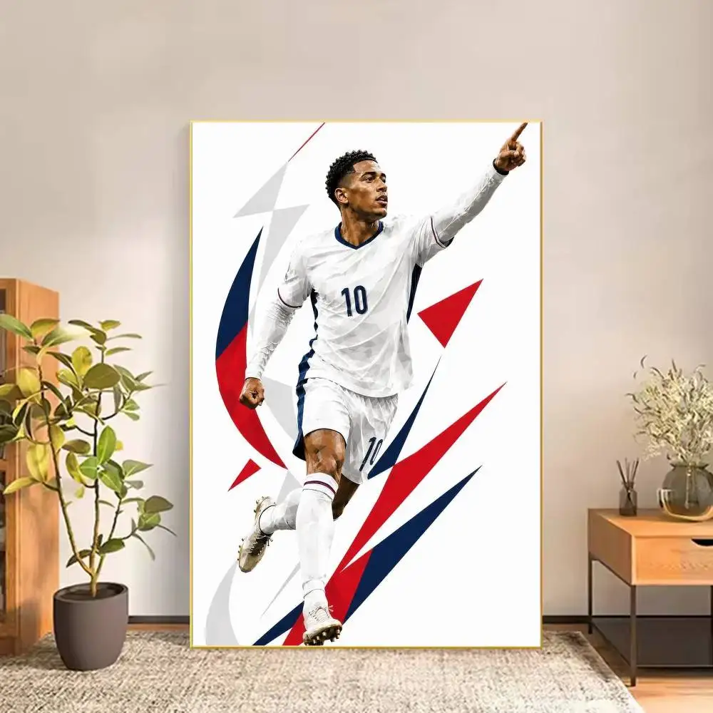 Football j-Jude B-Bellingham Poster Versatile HD Waterproof Wall Art Self-Adhesive Decor for Any Space Ideal Gift