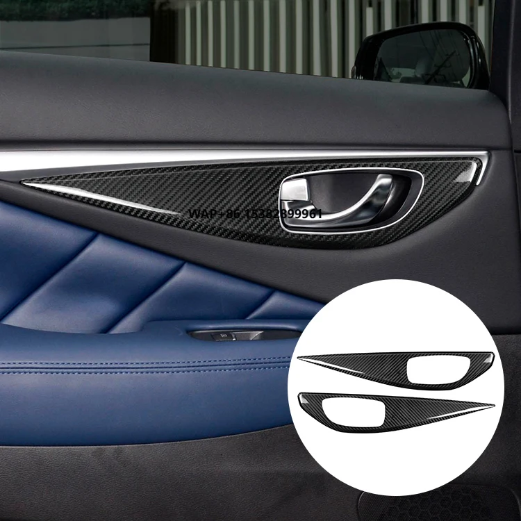 

ES N-YFND-337 Car Carbon Fiber Front Side Door Trim Panel for Infiniti Q50 2015-2022 Car Accessories