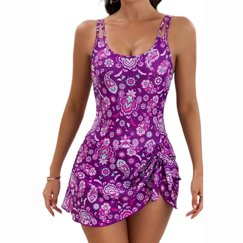 Fashion Printing Plus Size Swimwear Women One Piece Swimsuit Slim Bodysuits Bikinis 2025 New Vacation Beach Dress Bathing Suit