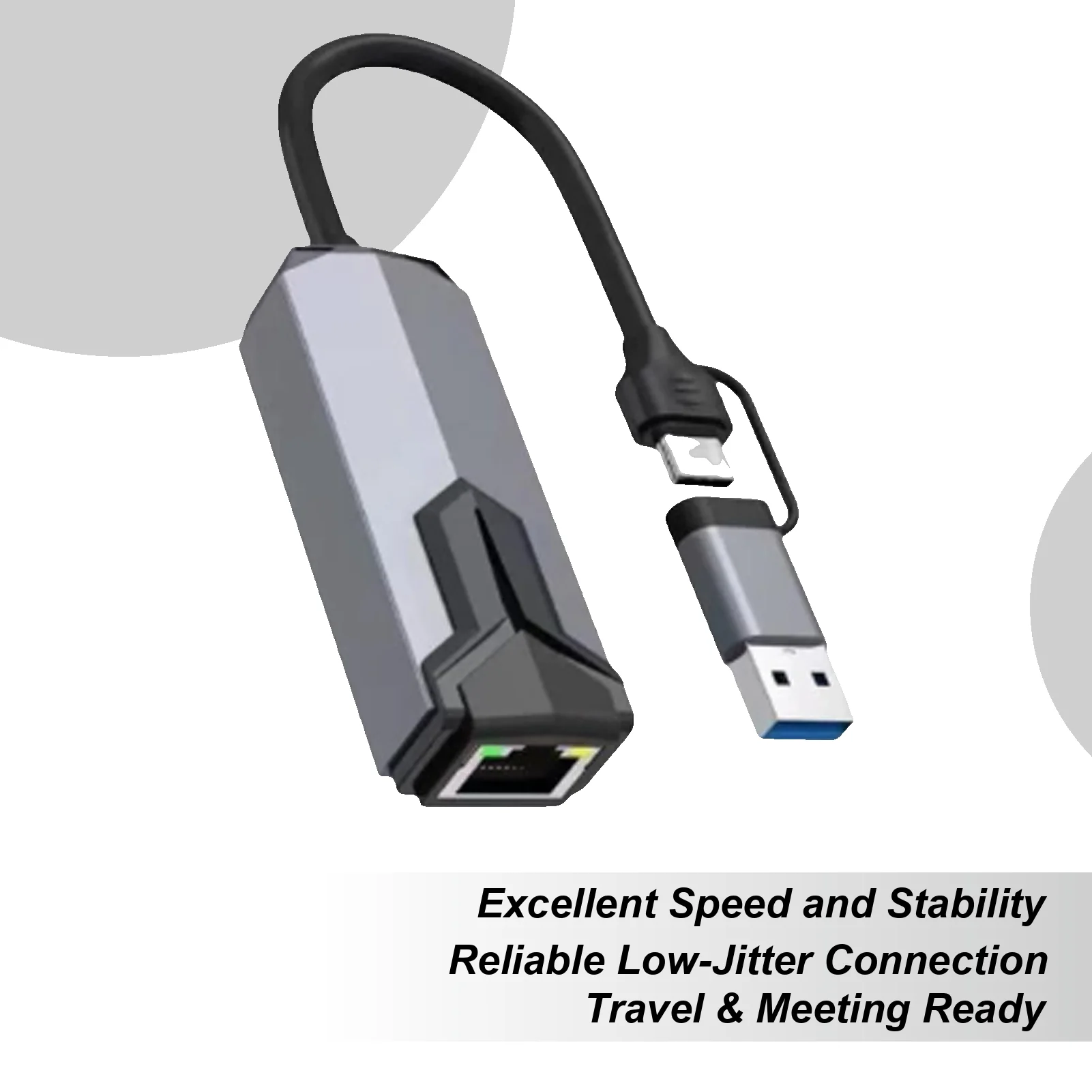 

5G Wired Network Card High-Speed Double-Ports USB/Type-C To Ethernet Cable RJ45 Gigabit Ethernet Notebook Wired Network Port