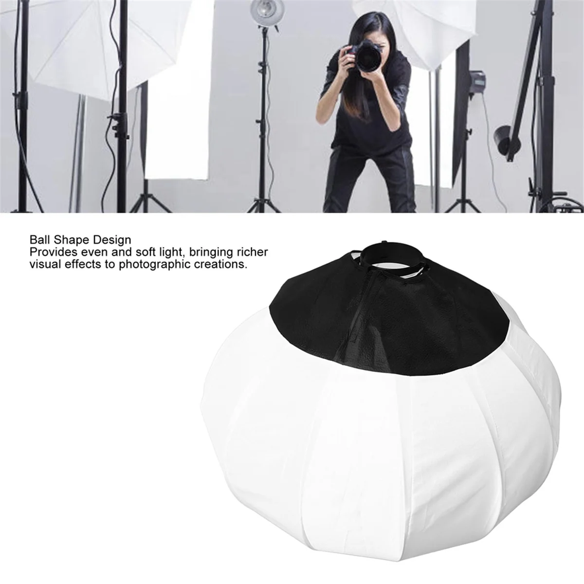 A97T65cm Lantern Softbox Light Modulator for Bowens Interface Ideal for Live Broadcasting & Video Recording