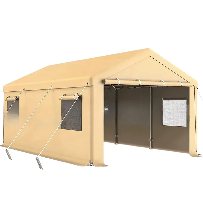 

Carport Heavy Duty Portable Garage with Removable Sides & Doors,All Weather Shelter Canopy with Reinforced Poles