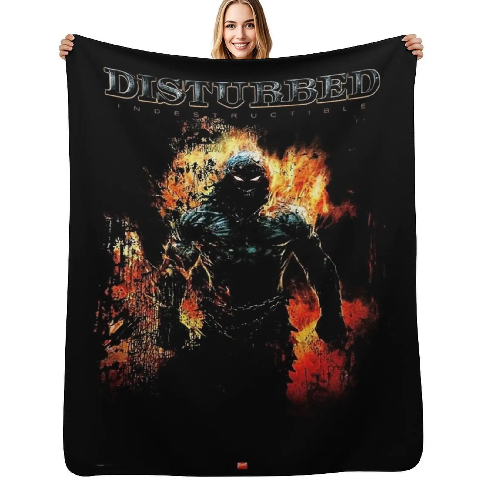 

Disturbed logo Throw Blanket Decorative Throw Vintage Flannel Fabric Bed Fashionable Blankets
