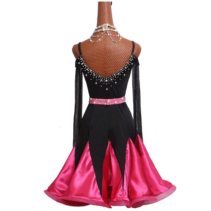 Summer Sexy Lady Latin Dance Dress High Quality Long Sleeve Ballroom Dancing Dresses Women Stage Competition Practice Clothing