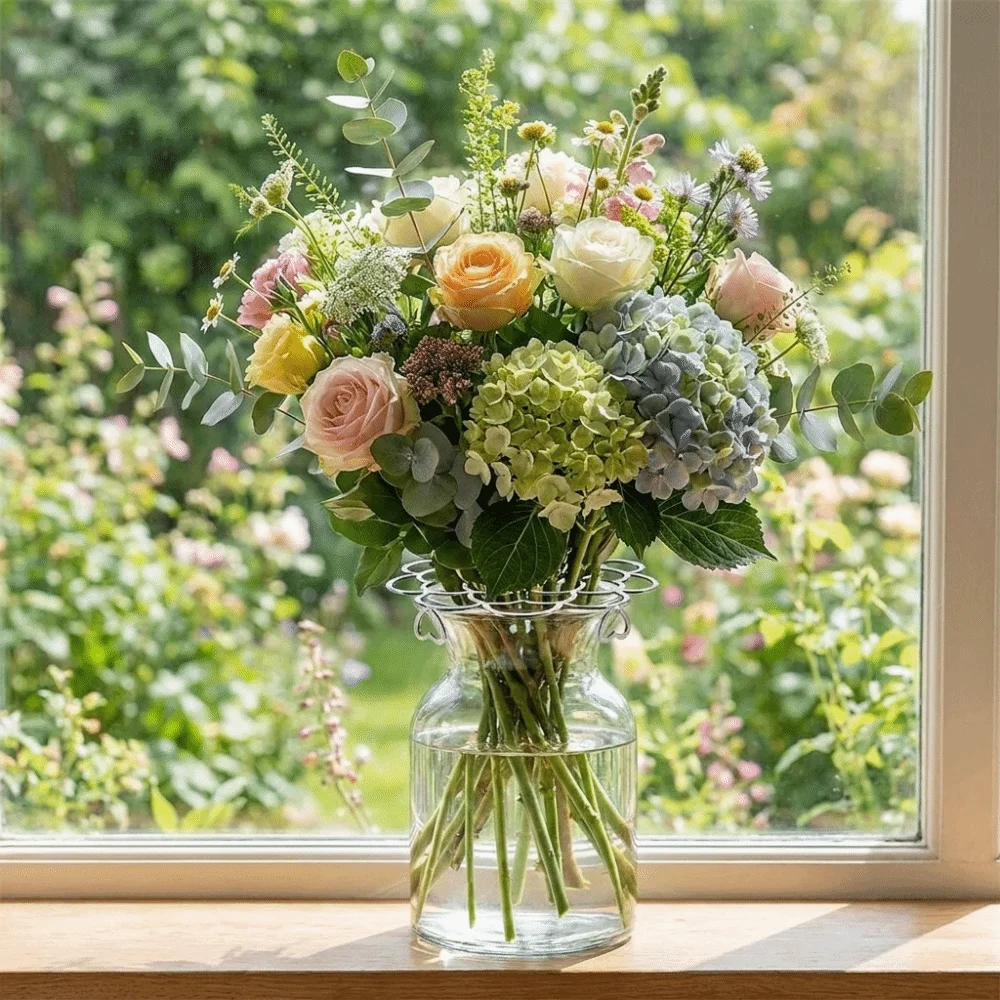 Stainless Steel Vase Flower Fixing Artifact Hollow Out Foldable Flower Arrangement Helper DIY Flowers Stem Holder