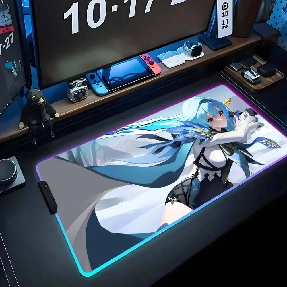 

eula lawrence Mouse Pad RGB Gaming Mousepad Big LED Pad PC Desk Mat Luminous Mouse Pad Large Keyboard Mats Table Rug With