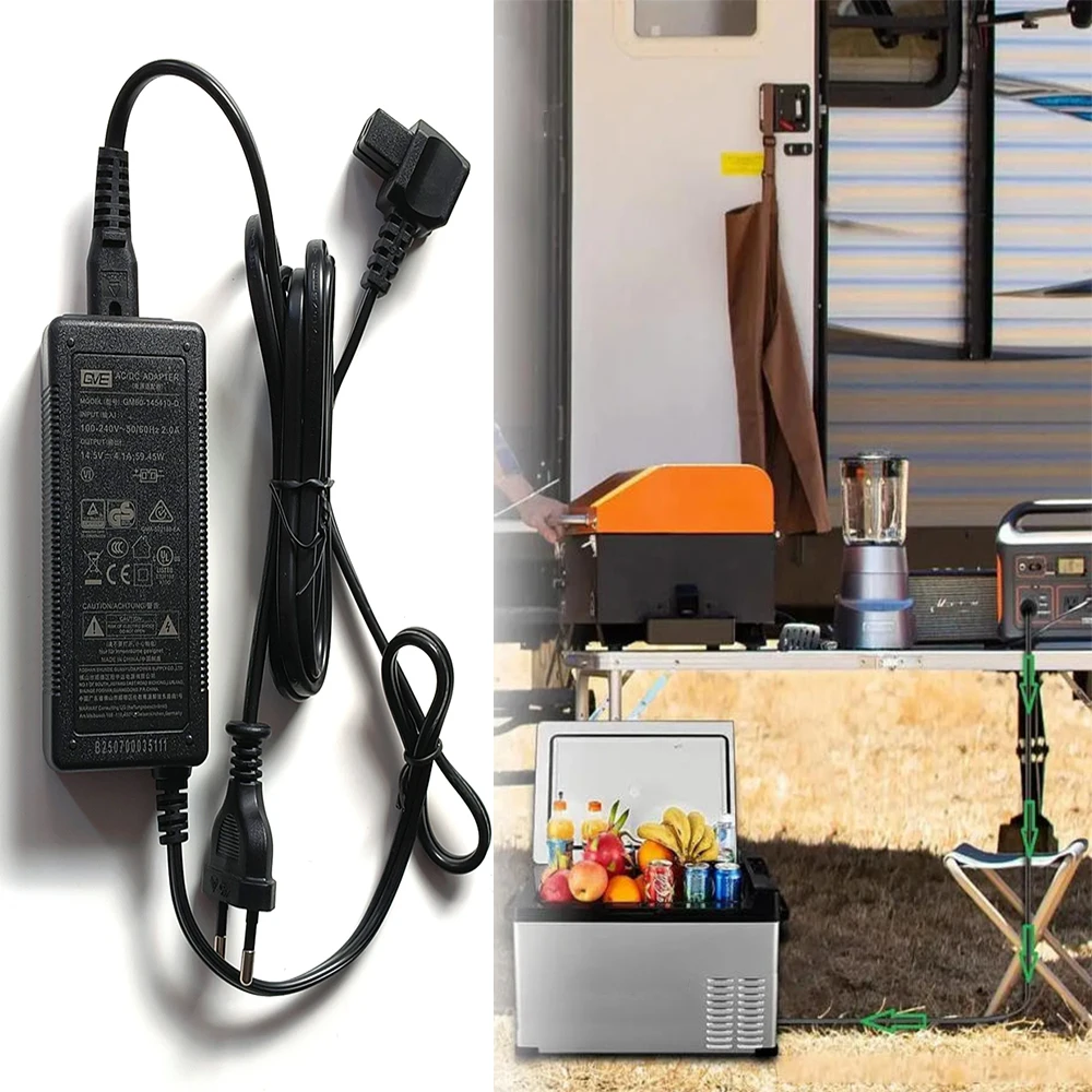 Universal Car Refrigerator Power Line 100-240V AC/DC 12V/24V Household Adapter with EU/BS Plug Car Fridge Charger Accessory