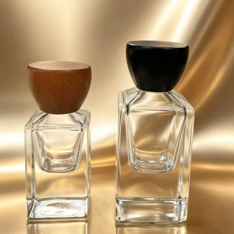 

5pcs 30/50ml Premium Perfume Bottle Clear Square Glass Bottle Thickened Bottom Fine Mist Spray Bottle Crimp Nick Bayonet Bottle