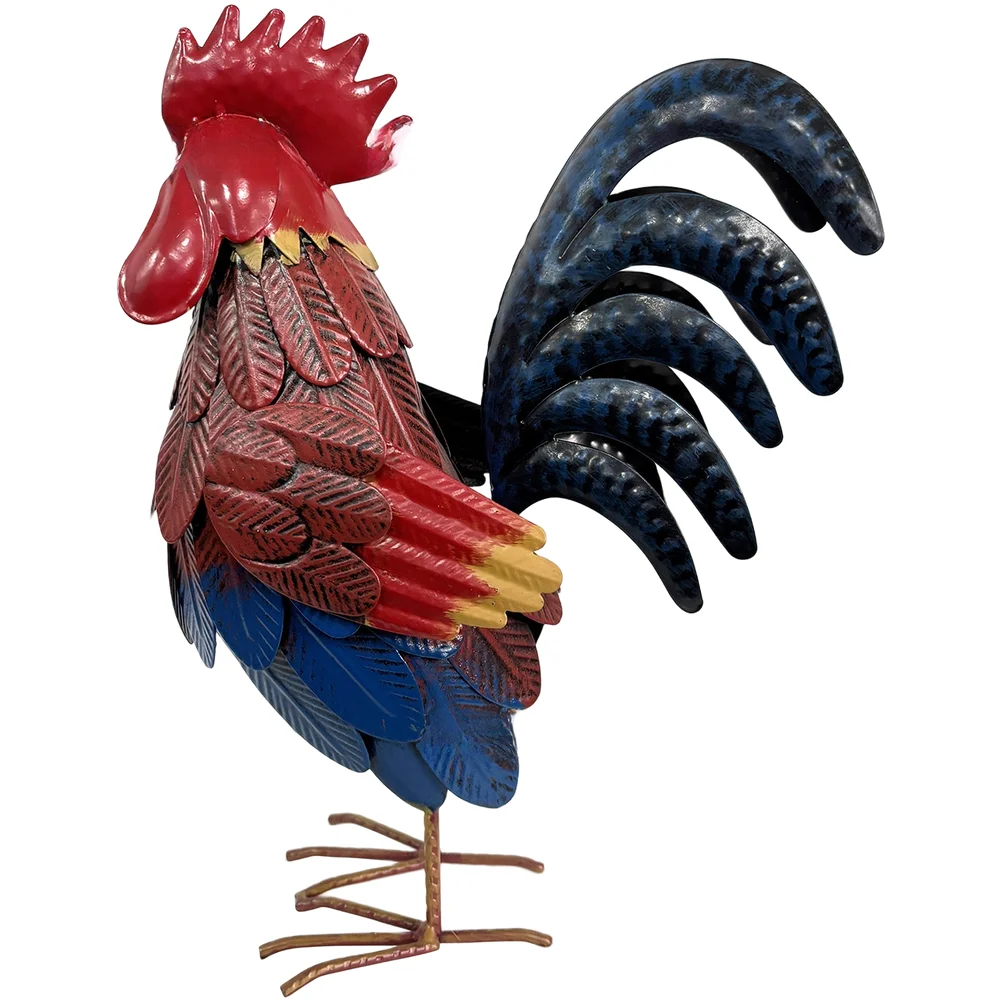 Metal Rooster Statue for Outdoor For Garden Decor Iron Animal Ornament Suitable for Yard Patio Balcony Lawn and Indoor Display