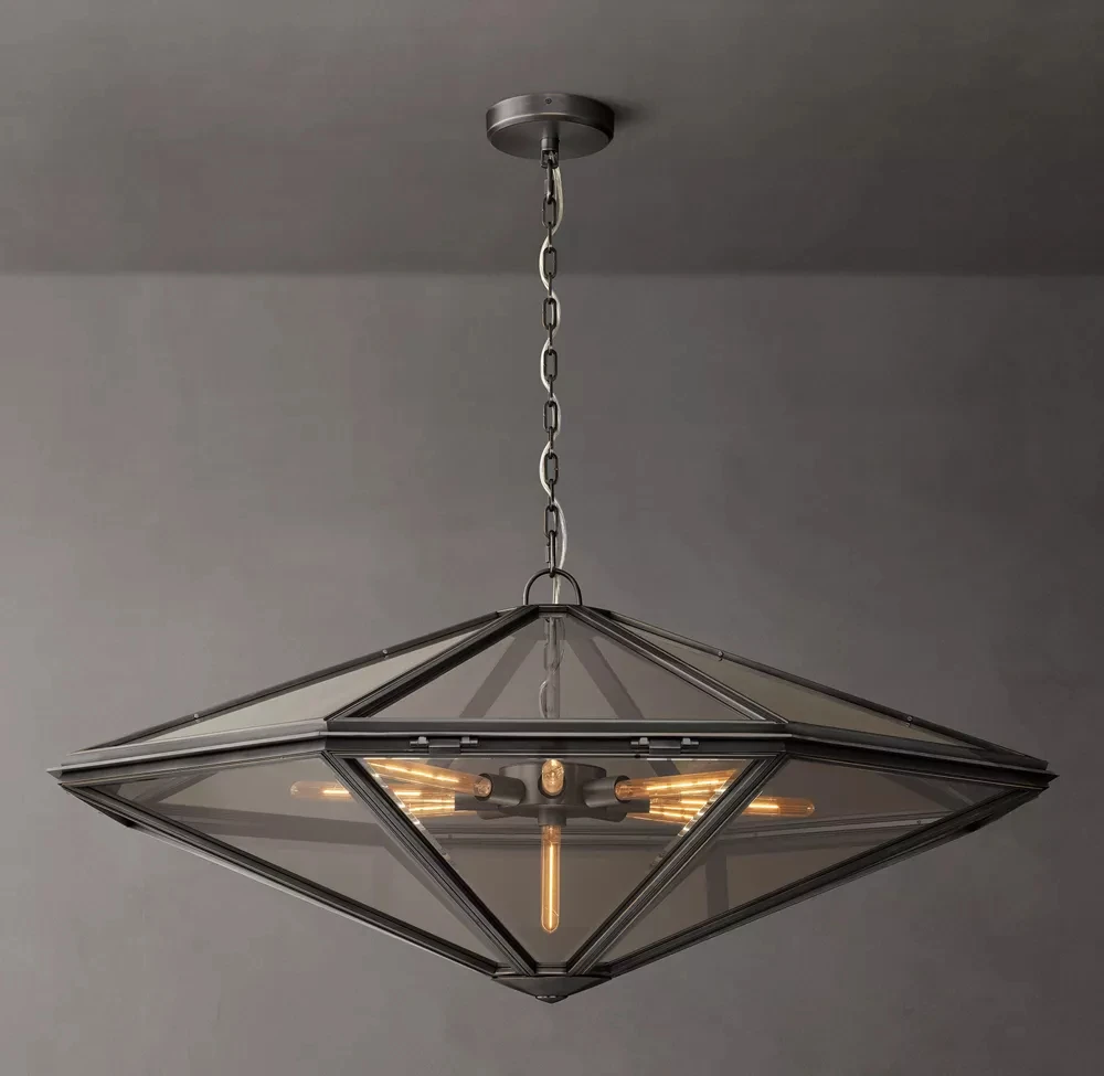 Italian Cut Glass Chandelier Oversized Jewel-Like Chandeliers Luxury Led Ceiling Lamp Kitchen Island Hanging Lighting Lustre