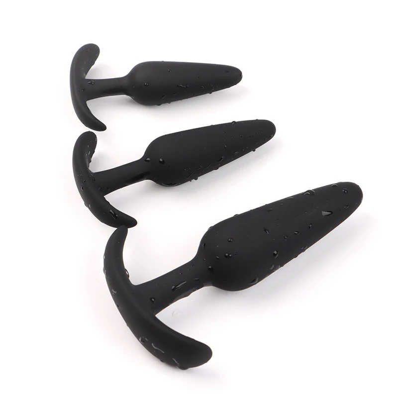 100% Safe Silicone Dildo Anal Plugs Butt Plug Unisex Sexy Stopper 3 Different Size Adult Sex Toys for Men/Women Trainer Massager