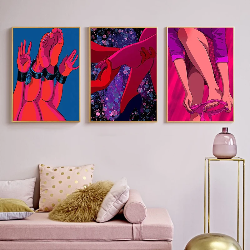 صورة كرتونية مثيرة لوحة مخدر ، ملصق قماش ، فن جنسي ، صورة على الطراز الأمريكي الحديث ، غرفة المعيشة ، غرفة النوم ، ديكور المنزل #2