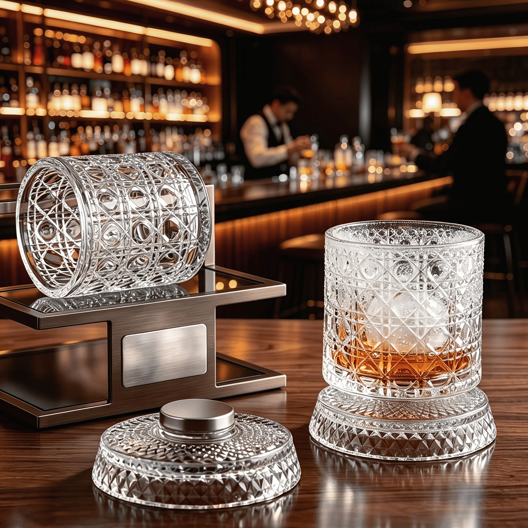 Home Bar Set - Set Gelas Wiski Kristal 2 Buah