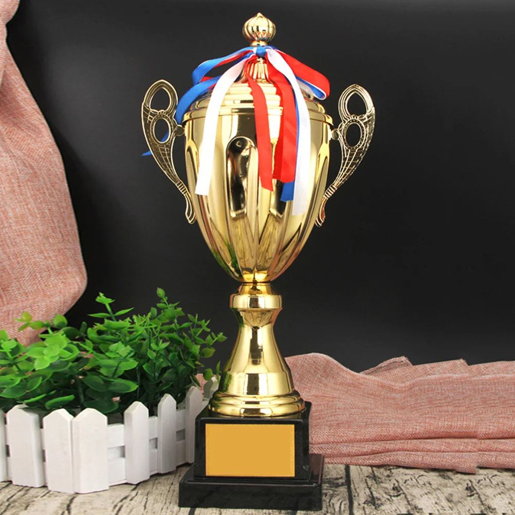 

1PC Sports Match Trophy Metal Trophy School Tournament Honor Trophy for Competition Ceremony (34cm)