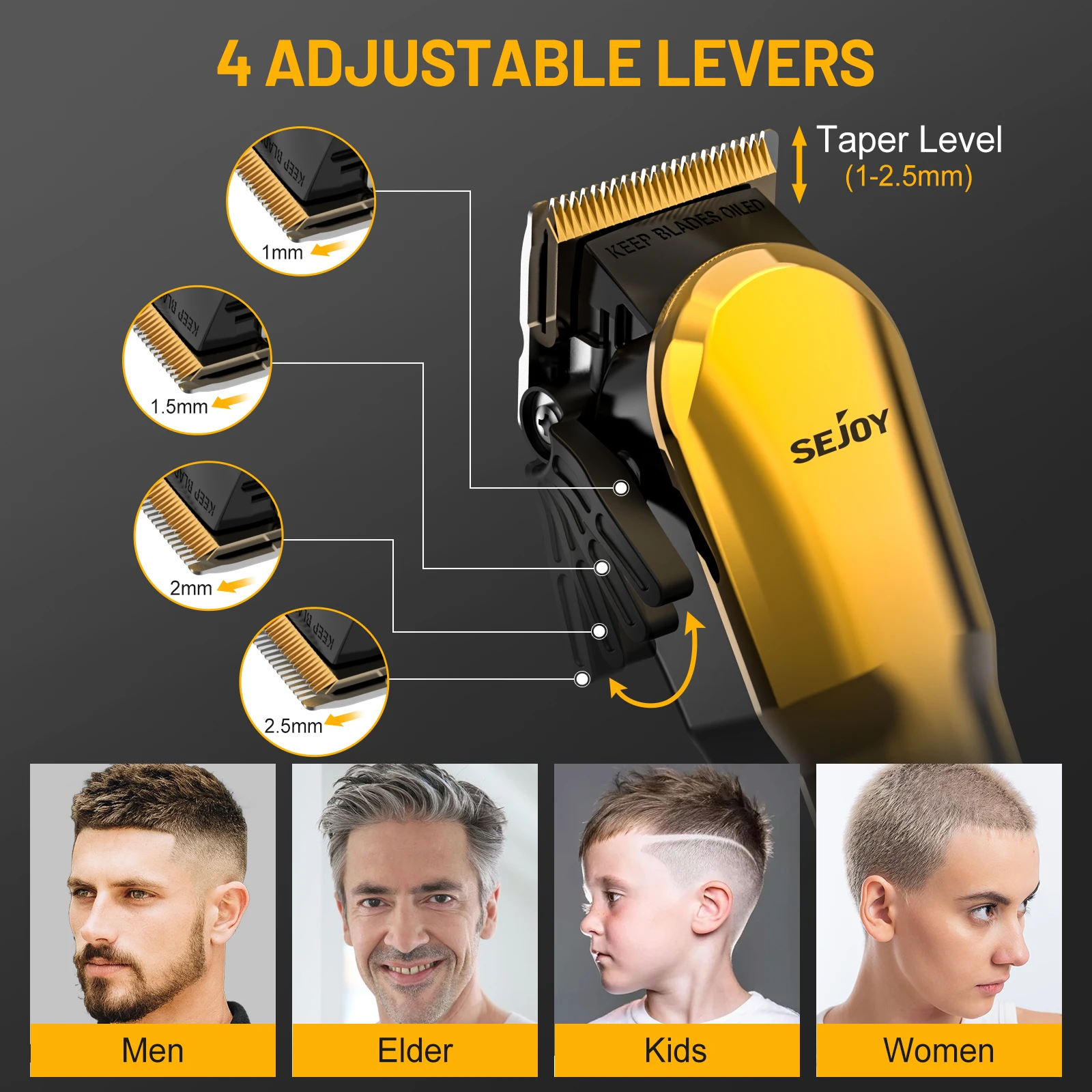 Electric Clipper Professional Rechargeable Hair Clippers  Trimmer Household Low Noise Beard Machine Personal Care Haircut Tool