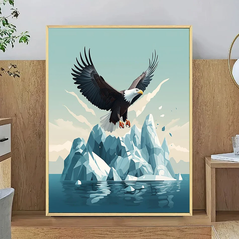 GATYZTORY Canvas Painting By Numbers Watercolors Handwork Canvas Picture Paint Kit Animals eagle Acrylic Paints Decoration Home