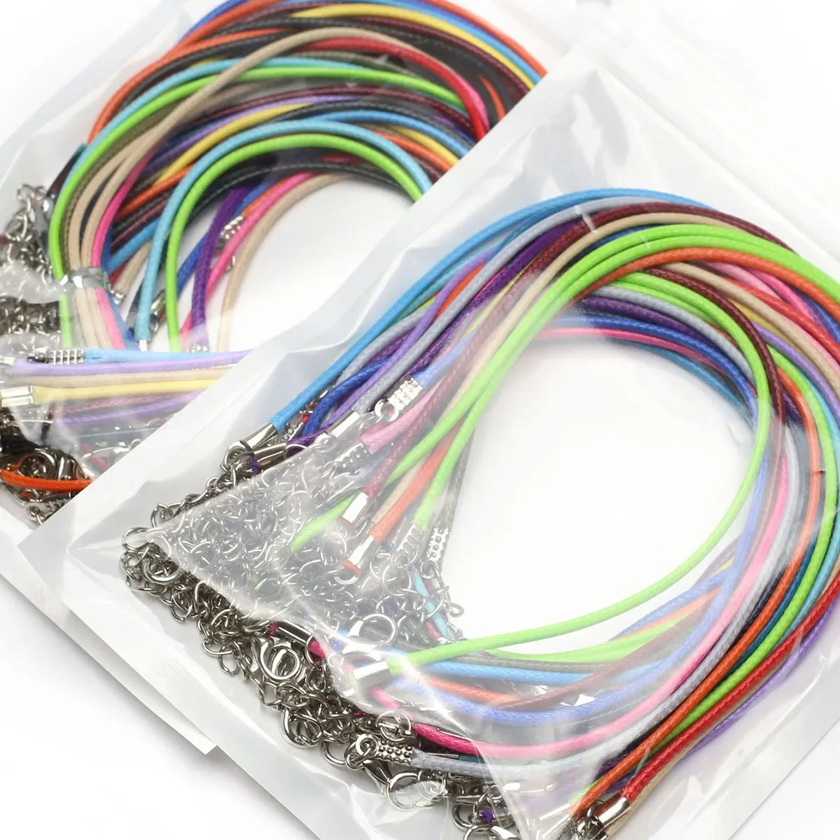 100pcs/lot Mix Color Women Leather Chains for Women Men Making DIY Jewelry Necklace Accessories Length 45cm Wholesale