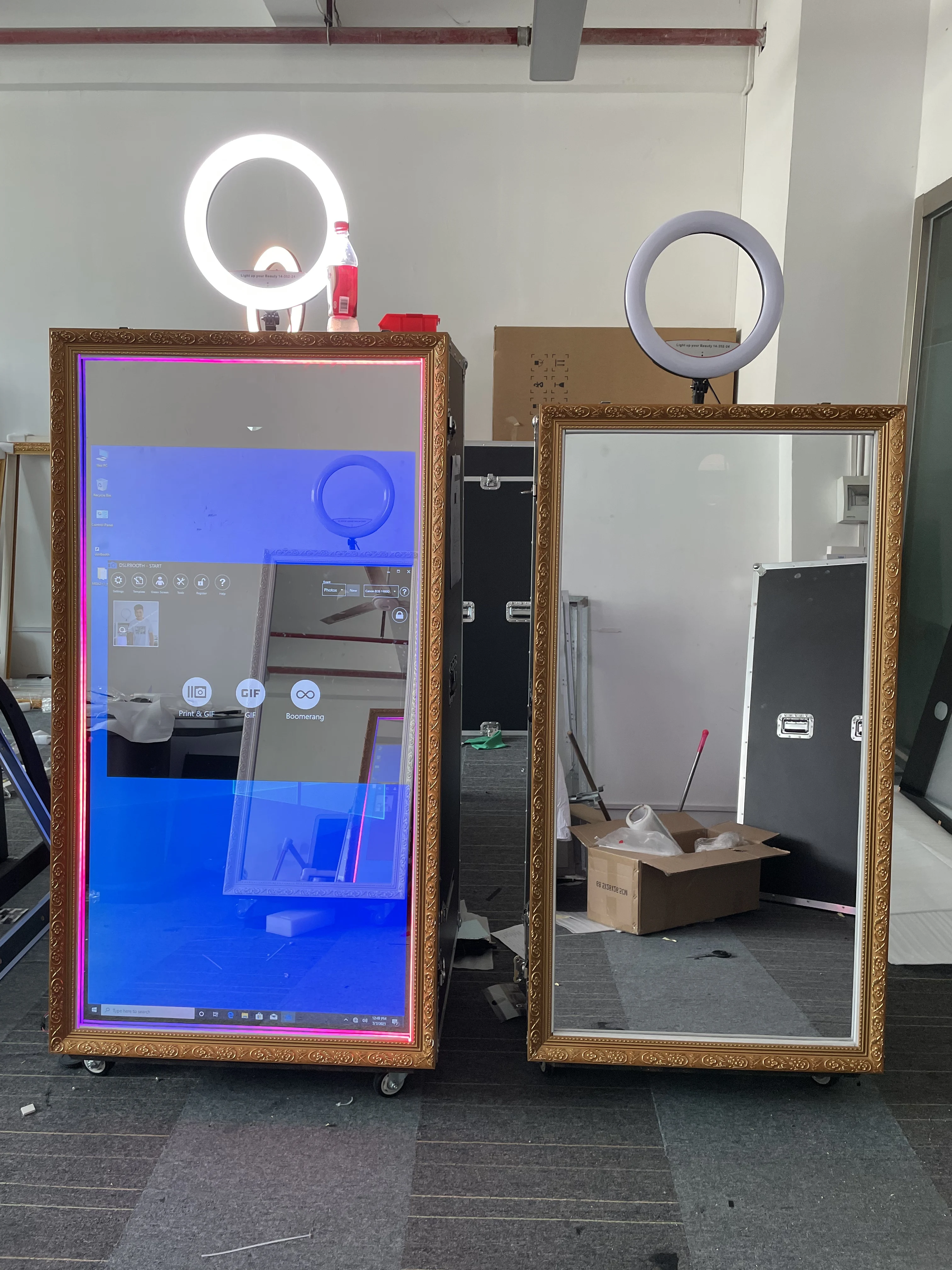 Magic Mirror Photo Booth With AI Software For Party And Event//Good Quality Wedding Selfie Mirror Photo Booth Interactive Touch