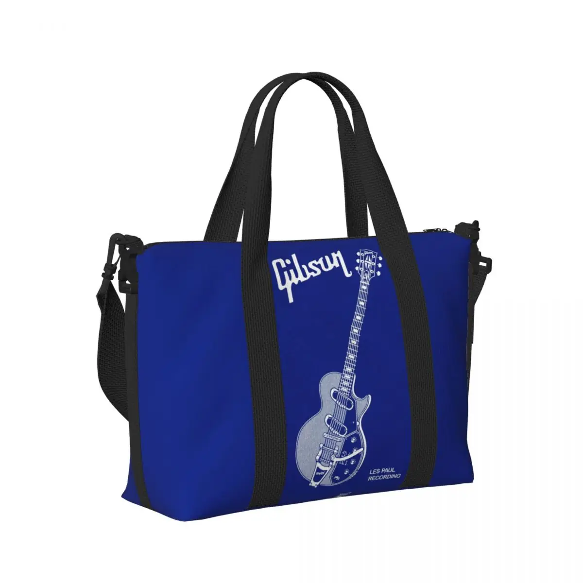 

Крутая пляжная дорожная сумка Gibson Guitar, большая вместительная сумка-тоут для тренажерного зала, йоги, женская дорожная сумка для покупок, сумка на плечо